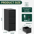 thumbnail image 4 of IKIMI 3 Drawer Vertical File Cabinet with Lock, Metal Office Storage Cabinet for A4/Letter/Legal Size, Black, 4 of 7