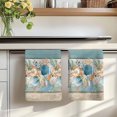 thumbnail image 7 of Teal Blue Brown Beach Coastal Kitchen Towels Set of 1, Nautical Shell Starfish Coral Summer Absorbent Dish Towels for Kitchen, Microfiber Hand Towel, Quick Drying Tea Towel for Cleaning Dishcloths, 7 of 7
