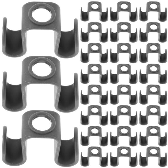 30 Pieces Stackable Hanger Hooks for Closet Organization Grey Plastic Clothing Extenders with