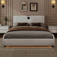 thumbnail image 6 of Queen Bed Frame with Built-In Bluetooth Speakers & RGB LED Lighting, Luxury PU Leather Headboard, Box Spring Free, Quick Assembly, White, 6 of 9