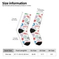 thumbnail image 6 of Uemuo Stamp Set Collection Pattern Women's Crew Socks, Soft Durable Breathable Moisture-Wicking with Odor Control Cotton socks, 6 of 9