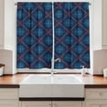 thumbnail image 2 of Ambesonne Nordic Kitchen Curtains, Vintage Snowflake Motifs, 55"x39", Blue Beige Scarlet, 2 of 3