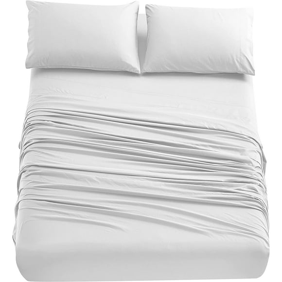 ERDS-- 3-Piece Bed Sheets Set (Twin, White) - Premium Hotel Quality Bedding Sheets - Breathable Ultra Soft Brushed Microfiber - 14 Inches Deep Pocket, Wrinkle Fade Resistant