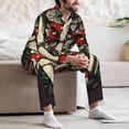 thumbnail image 7 of Lsque Red Mushrooms Pattern Long Sleeve Pajama Set for Men - Soft 2-Piece Sleepwear and Loungewear Set with Pockets, Comfy Nightwear-Medium, 7 of 7