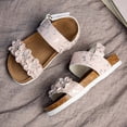 thumbnail image 5 of JAJAHO Girls Sandals Summer Floral Open Toe Adjustable Strap Hook And Loop Flat Sandals For Little/Big Kids 4-13Y, 5 of 8