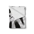 thumbnail image 2 of Black Crow Soft Flannel Fleece Throw Blanket, Design Illustration with Bird and Feather Silhouettes, Cozy Plush for Indoor and Outdoor Use, 60" x 80", Black Pale Grey, by Ambesonne, 2 of 6