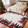 thumbnail image 4 of Haperlare 5'x7' Christmas Rug Snowflake Christmas Tree Floor Carpet, Washable Holiday Decorative Rug Non Slip Low Pile Indoor Mat for Living Room Bedroom Dining Room, Red, 4 of 8