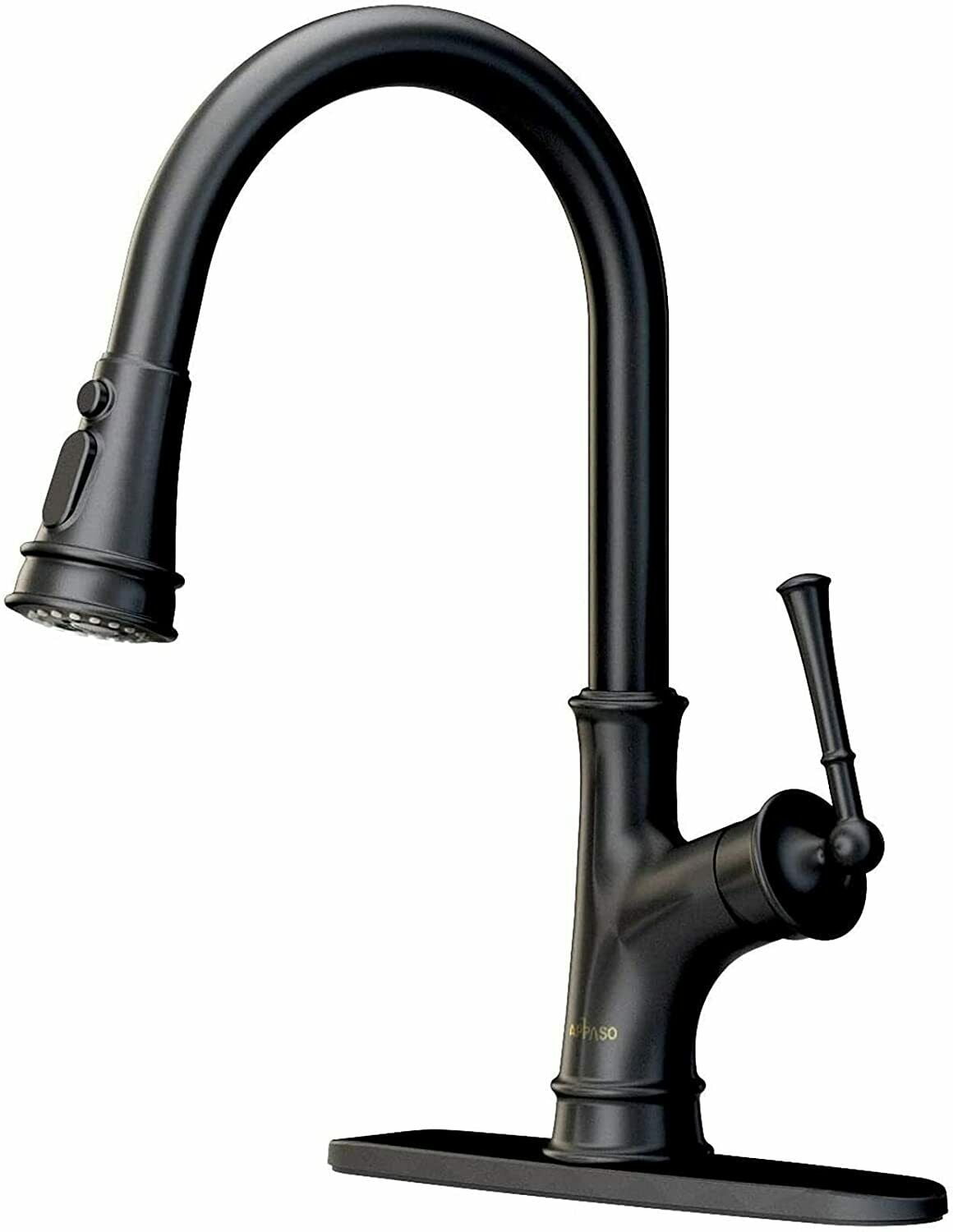 Zovajonia Commercial Kitchen Sink Faucet Pull Down Sprayer Matte Black