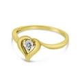 thumbnail image 3 of 14k Yellow Gold Round White Topaz Heart Ring, 3 of 6
