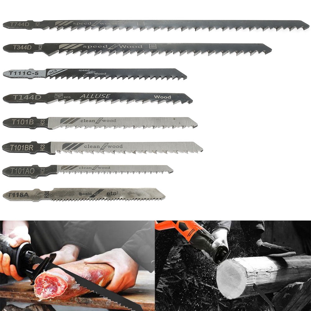 45pcs Universal Jig Saw Blade Set HCS High Carbon Steel Assorted Blades Fast Cut Down Jig Saw Knife Wood Plastic Metal Jig Saw Cutter Accessories Kit Compatible with BOSCH Makita Black & Decker SKIL