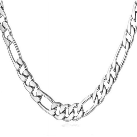 Men's Sterling Silver Italian Solid Figaro Link-Chain Necklace