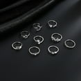 thumbnail image 5 of Eosunjian Lady Ring Set Diverse Shapes Rhinestone Decor Star Moon Butterfly Heart Decor Adjustable Lady Stackable Finger Jewelry Silver 9 Pcs/Set, 5 of 12