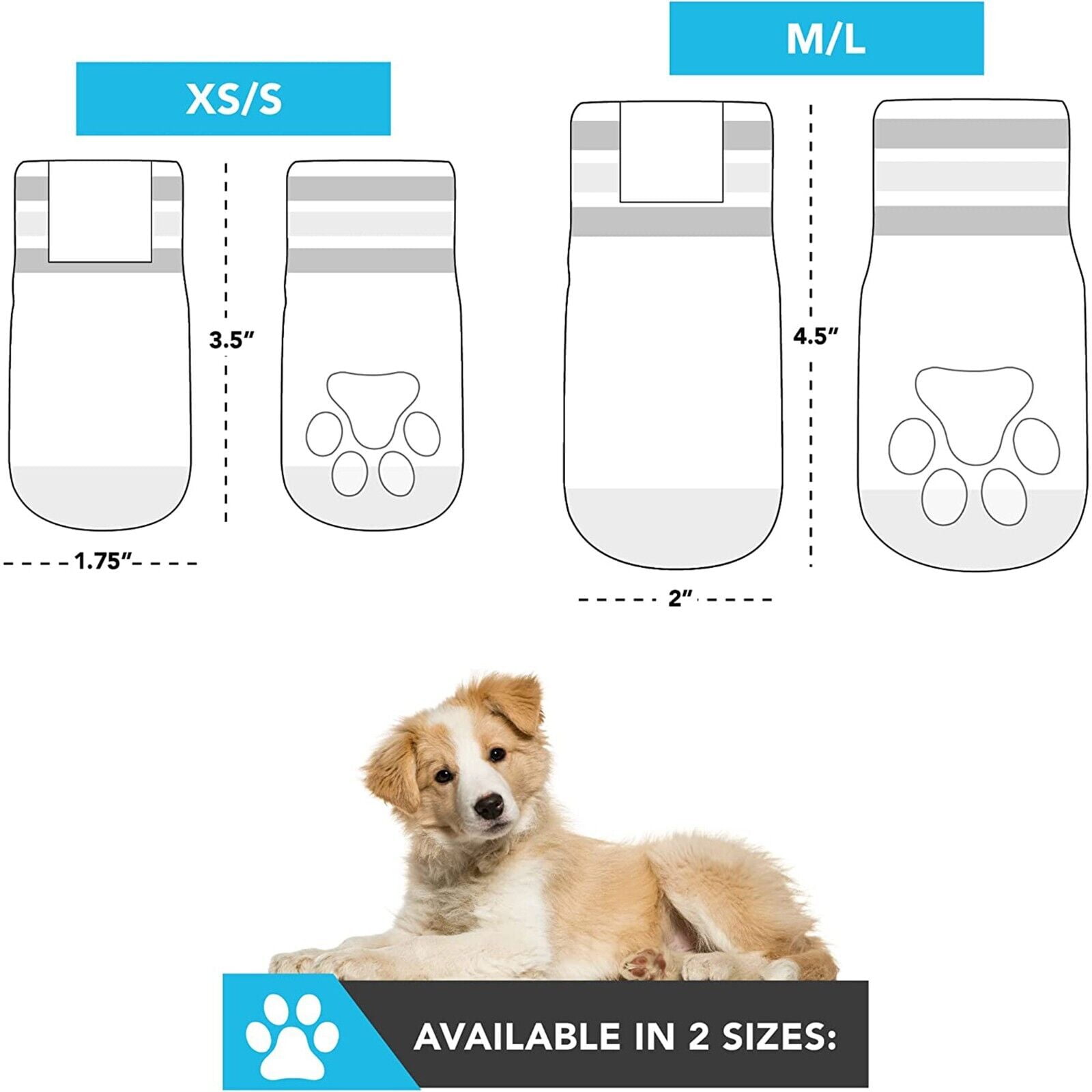 NFL Anti Slip Dog Socks with Elastic Ribbed Top Indoor/Outdoor Paw Protection