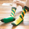 thumbnail image 4 of 4-6 pares de calcetines de vestir para hombre Calcetines de algodón peinado con patrón de colores funky Adepaton CJWUS-2731, 4 of 7