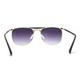 thumbnail image 2 of Hipster Crossbar Double Bridge Rectangle Metal Rim Sunglasses Gold Smoke, 2 of 4