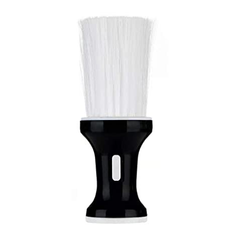 Cepillo de peluquero, cepillo suave para el cabello, plumero para el cuello, cepillo de limpieza para cortar el cabello, herramientas de salón (blanco y negro)