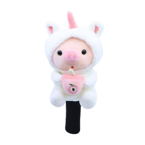 Vsenkes Golf Wood Head Cover Club Head Cover Cute Pork Transport Protection Plush Golfer White for Driver