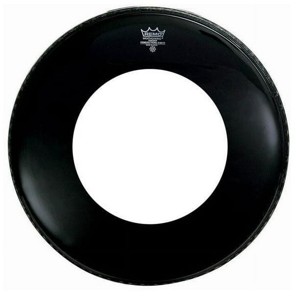 Remo Powerstroke 3 Ebony Bass Drum Head with 10" Pre-Cut Center Hole (22")
