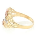 thumbnail image 3 of Ioka -14K Solid Tri Color Gold Sweet 15 Anos 15 Years Birthday Quinceanera Flower Ring - size 5, 3 of 5