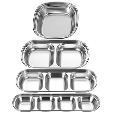 

4Pcs Stainless Steel Sauce Dishes | Square Seasoning Dishes | Sushi Dipping Bowl Saucers Mini Appetizer Plates Seasoning Dish Saucer Plates Stackable