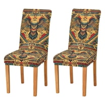 Yayeee 2 Pack Dining Chair Covers Stretch Parson Chairs Slipcovers Seat Protector, Retro Abstract Eagle