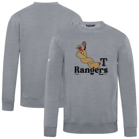 Men's-Levelwear Gray Texas Rangers Zane Ballpark Food Pullover Sweatshirt