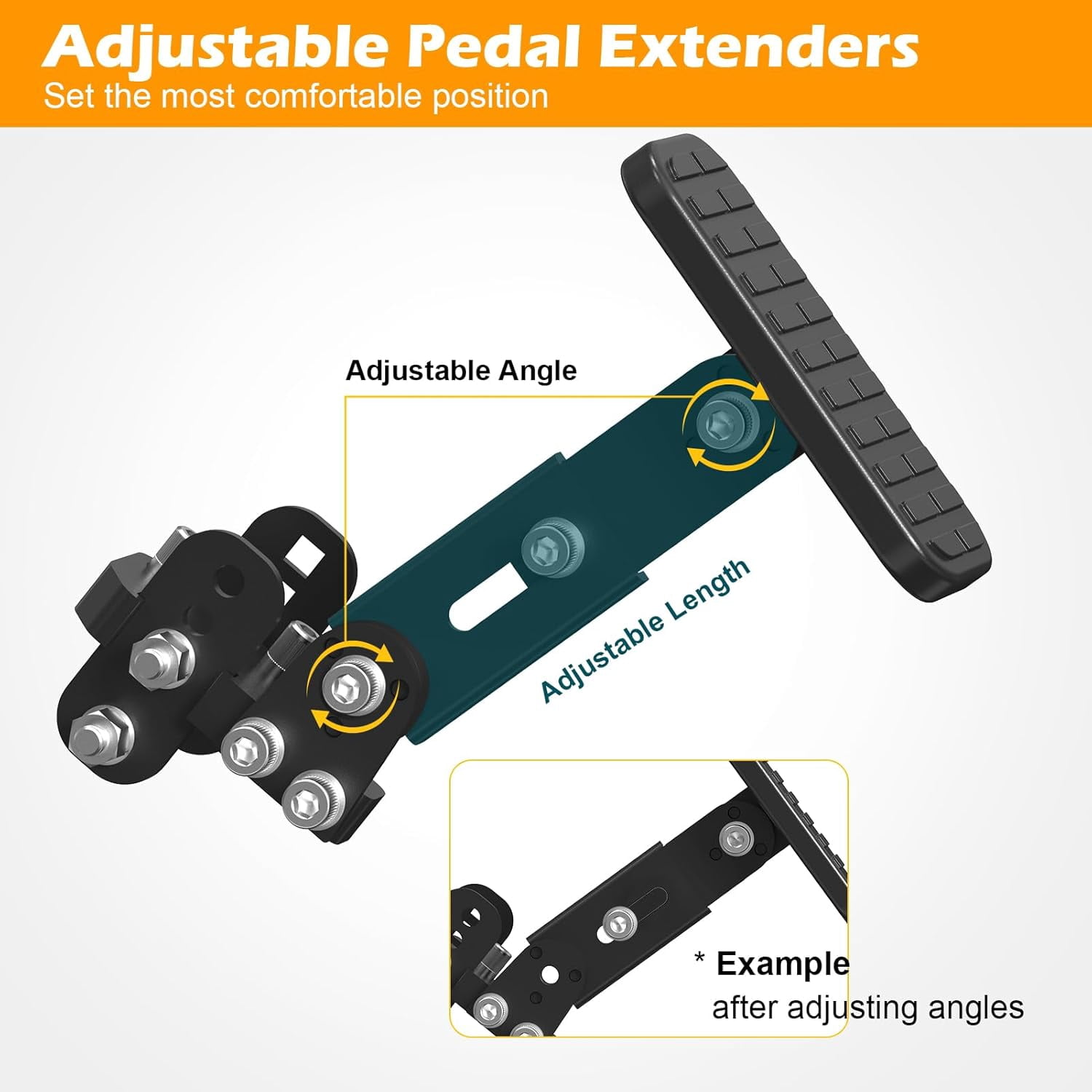 OceanicEcho Gas & Brake Pedal Extenders for Cars, Adjustable Length & Angle Accelerator and Brake Pedal Extensions, Universal Automotive Interior Accessory
