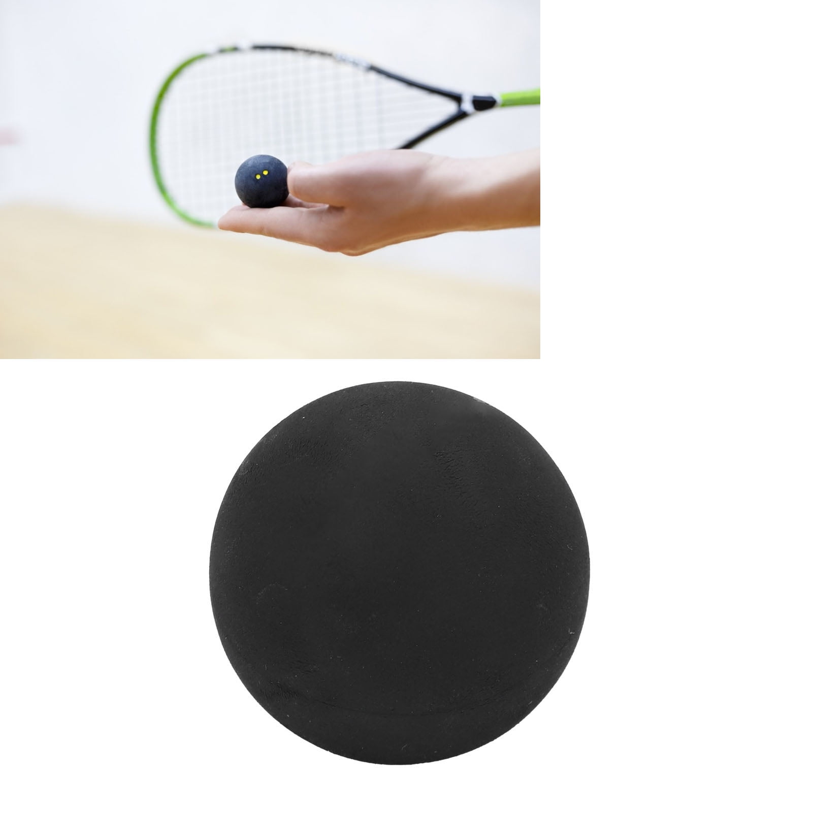 2 Pieces Rubber Single Yellow Dot Squash Balls for Intermediate Competitions 