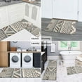 thumbnail image 5 of Beige Geometric Stripe Diamond Pattern Kitchen Rugs Sets Of 2,Anti Fatigue Kitchen Mat Rugs Non Slip Washable,Decorative Kitchen Floor Mats for Kitchen,Sink,Laundry,17"x30"+17"x47", 5 of 7
