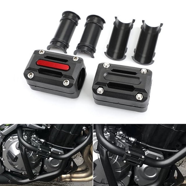 Protection de Cadre de Moteur de Moto 22/25/28mm 2x Protection de Pare-Chocs Décor Blocage de Crash Pads Rouges