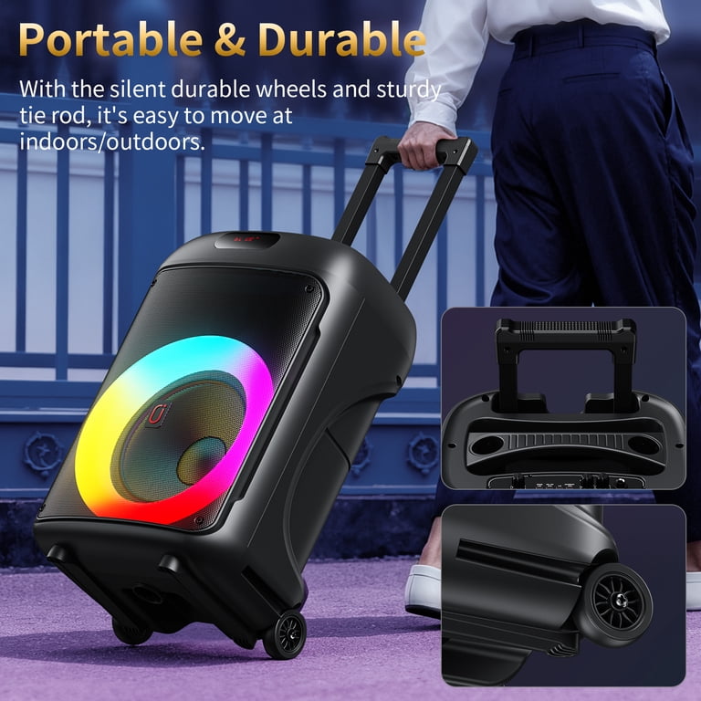 Portable Party Speaker with 120w Subwoofer and Led Lights photo 8