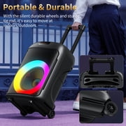 JYX Large Party Speaker, 120W Subwoofer Outdoor Speaker Bluetooth with Wheels, Dual 12 Subwoofer Deep Bass