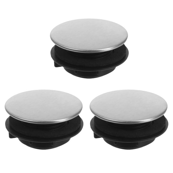 OUNONA 3Pcs Kitchen Sink Hole Cover Plugs Stainless Steel for Sink Faucet Soap Dispenser Holes