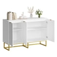 thumbnail image 2 of Moderno buffet sideboard: con 3 doors y a estante, wood credenza consola gabinete in blanca color, 2 of 7