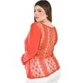 thumbnail image 4 of Blusa con espalda de encaje Roman Fashion / Tallas Extras, 1552 (Naranja) naranja 42, 4 of 6
