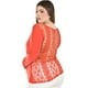 thumbnail image 4 of Blusa con espalda de encaje Roman Fashion / Tallas Extras, 1552 (Naranja) naranja 42, 4 of 6