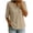 Beige, variant on ClodeEU Women's Waffle Knit Henley V Neck Button Elbow Sleeve Top,Casual Loose Blouse Army Green,Women's Plus L