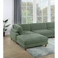 thumbnail image 3 of Contemporary Sage Color 6pc Modular Sectional Set Corduroy Upholstery Couch 2x Corner wedge, 2x Armless Chairs 2x Ottomans Living Room, 3 of 16