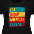 thumbnail image 4 of Inktastic Eat Sleep Wrestling Repeat Gift Women's Plus Size T-Shirt, 4 of 5