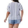 thumbnail image 4 of DARING DIVA Women's Plus Boho Tops Floral Tied V Neck Blouse Shirts 1X White, 4 of 6