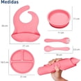 thumbnail image 5 of Juego de Vajilla para Bebé de Silicón, Rosa, Bluelander CBHH-0105, 5 of 5