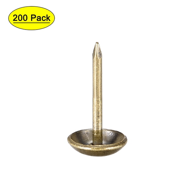 Uxcell Clavos de Tapicería de 9mm de Diámetro y 17mm de Altura, Tono Bronce, Paquete de 200