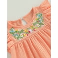 thumbnail image 5 of Bagilaanoe Toddler Baby Girl Summer Dress Floral Embroidery Flying Sleeve A-line Dresses 6M 12M 18M 24M 3T 4T 5T Kids Casual Swing Sundress, 5 of 9
