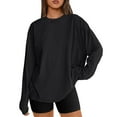 thumbnail image 2 of Tee Shirts for Women Fall Casual Long Sleeve Button Shirts Sweatshirt Top Pullover, 2 of 8