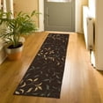 thumbnail image 5 of Ottomanson Leaf Kitchen Runner Rug 1'10" x 7' - Non Slip Low Pile Carpet, Brown, 5 of 14