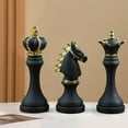 thumbnail image 4 of 3x Estatua de ajedrez internacional nórdica Adorno Juegos de mesa Escultura de piezas de ajedrez para Negro, 4 of 9