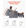 thumbnail image 4 of KFFKFF Convertible Sleeper Sofa Bed with Side Pocket, Pillow, Armrest, Desk Board, Adjustable Backrest, Pull-Out Design with Wheels and Storage, Gray, 4 of 9