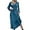 Blue, variant on Women's Long Sleeve V-Neck Flowy Tiered Maxi Dress Elegant Belted Chiffon-Like Office Casual Dresses