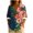 #0102-Navy, variant on Uootdi Women's Tops Boho Graphic Long Sleeve Shirts Casual V Neck Lapel Button Vintage Gift Floral Printed Henley Blouses Fashio n