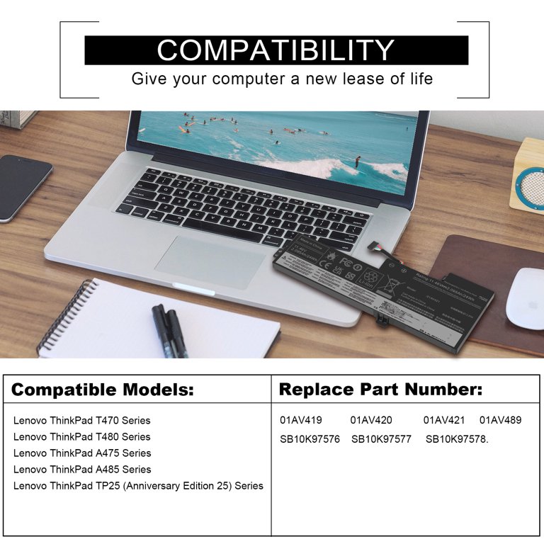 01AV420 01AV421 SB10K97578 Battery Replacement for Lenovo ThinkPad